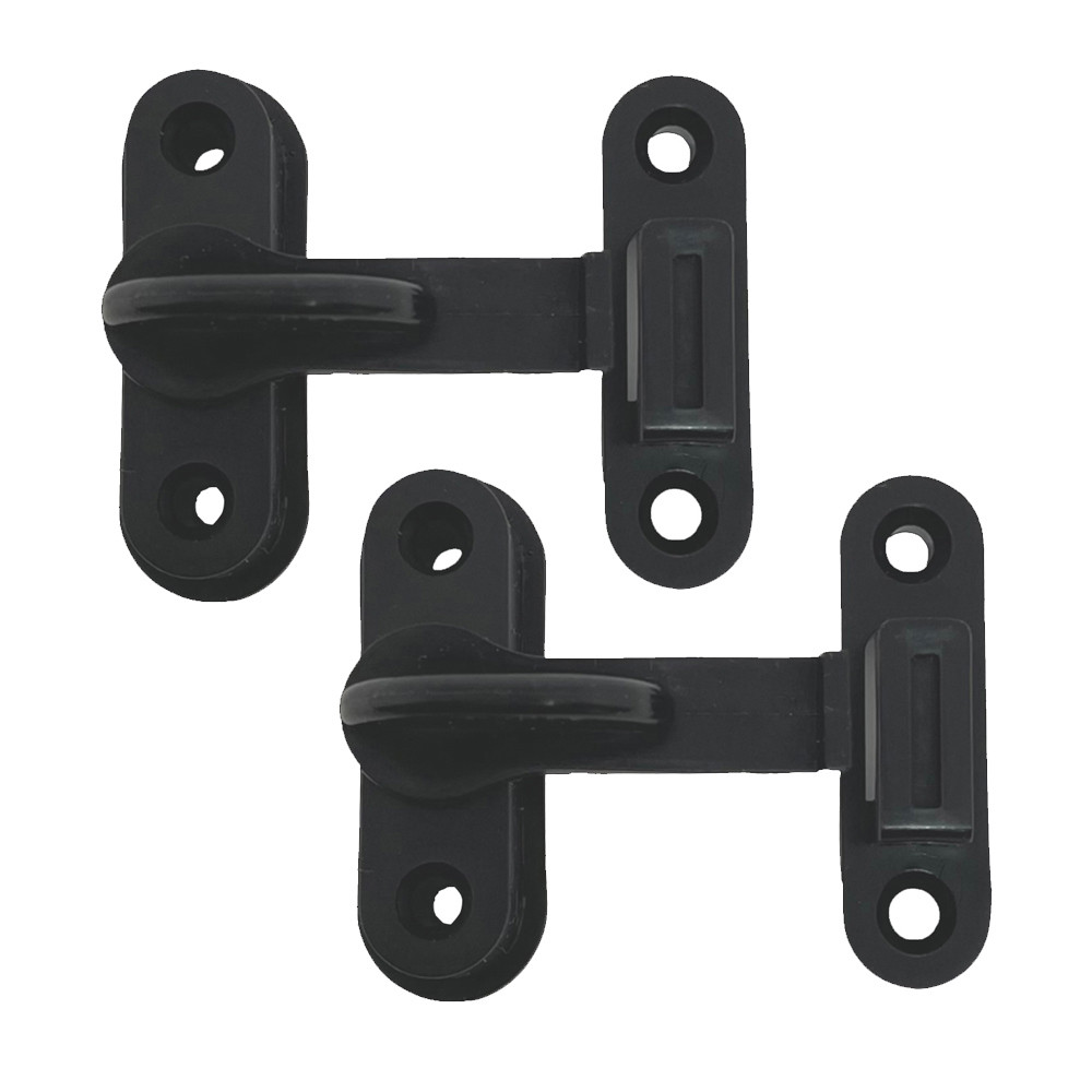 Kit 2 Tranqueta Trinco PVC P/ Porta Sanfonada Janela Preto