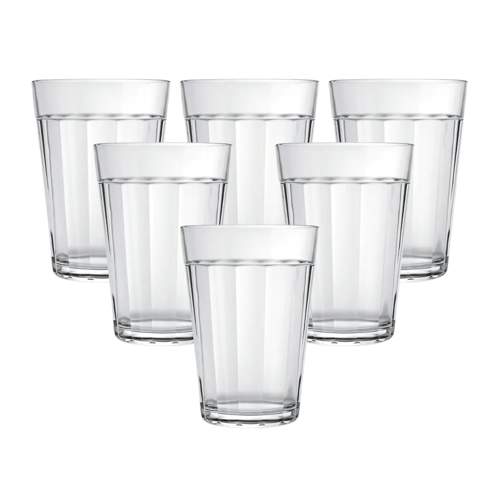 Kit 6 Copo Americano De Vidro 190ml / Liso 300ml Nadir Clássico Resistente Empilhável Bar Lanchonete