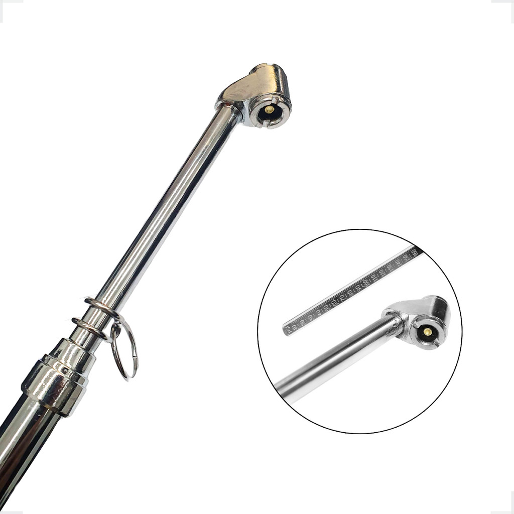 Calibrador Duplo De Pneus Profissional 160psi Régua Alumínio em Oferta na Shopee