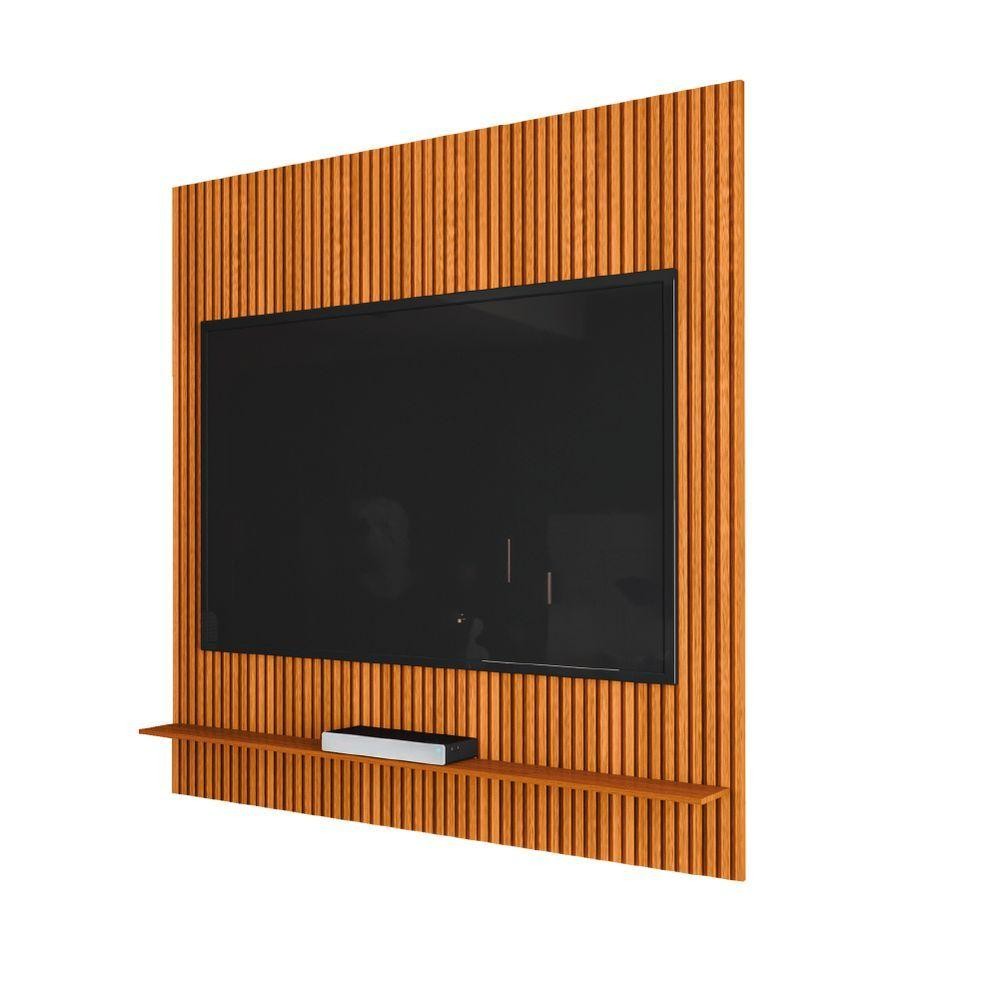 Painel Para Tv Até 55 Polegadas Ripado Impressão 3d Avante 1,34m Cedro Edn