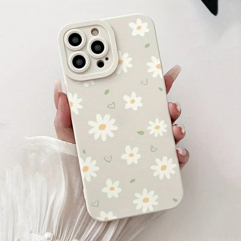 Flor Design Pintado Caso De Telefone Para iPhone 13 12 11 16 15 14 Pro Max XR X XS 7 8 SE2 Silicone Capa Macia