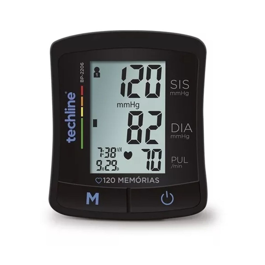 Aparelho Medidor de Pressão Arterial Digital de Pulso Bp-2206 Preto Techline - Health