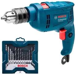 Furadeira Impacto 1/2 POL 550W GSB 550 RE com Kit Brocas e Pontas Bits 15 Peças BOSCH