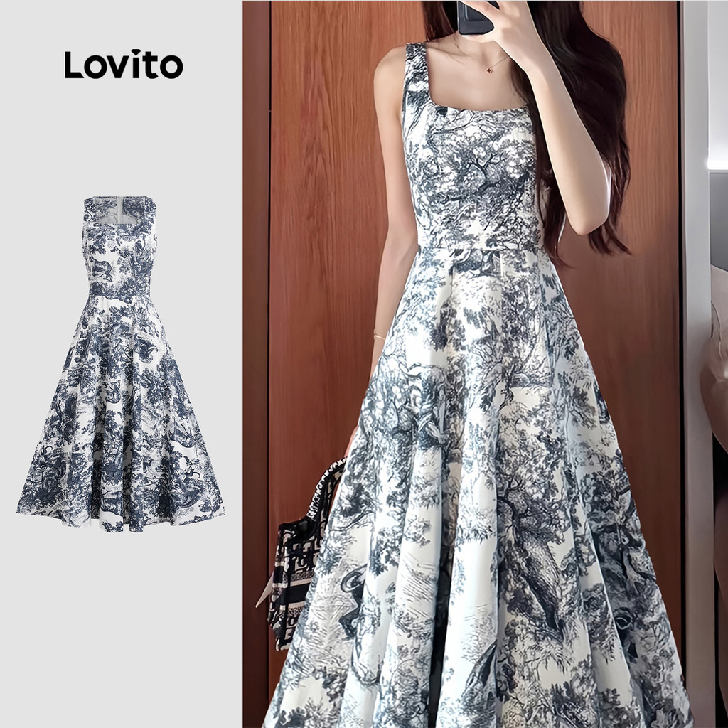 Lovito Vestido Elegante Toque Suave para Mulheres Vestido Primavera/Verão L137LD284 - Women Clothes