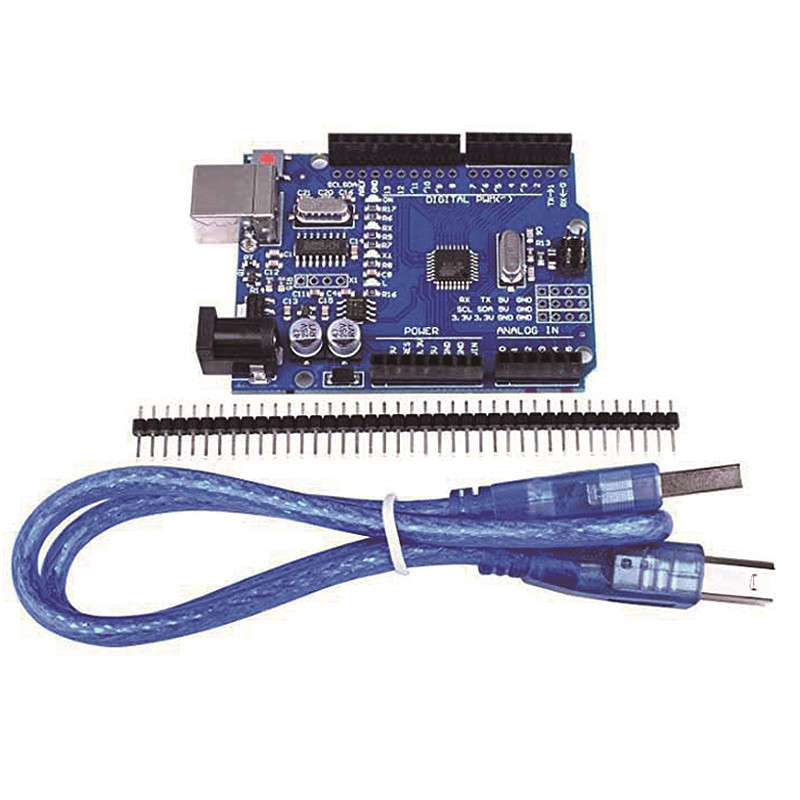 Placa Uno R3 Ch340 Smd Com Cabo  Arduino Compativel Usb 30cm Automação Projetos Prototipação Dispositivo Inteligente