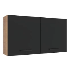 Armário Aéreo Madesa Agata 120cm 2 Portas Rustic Preto