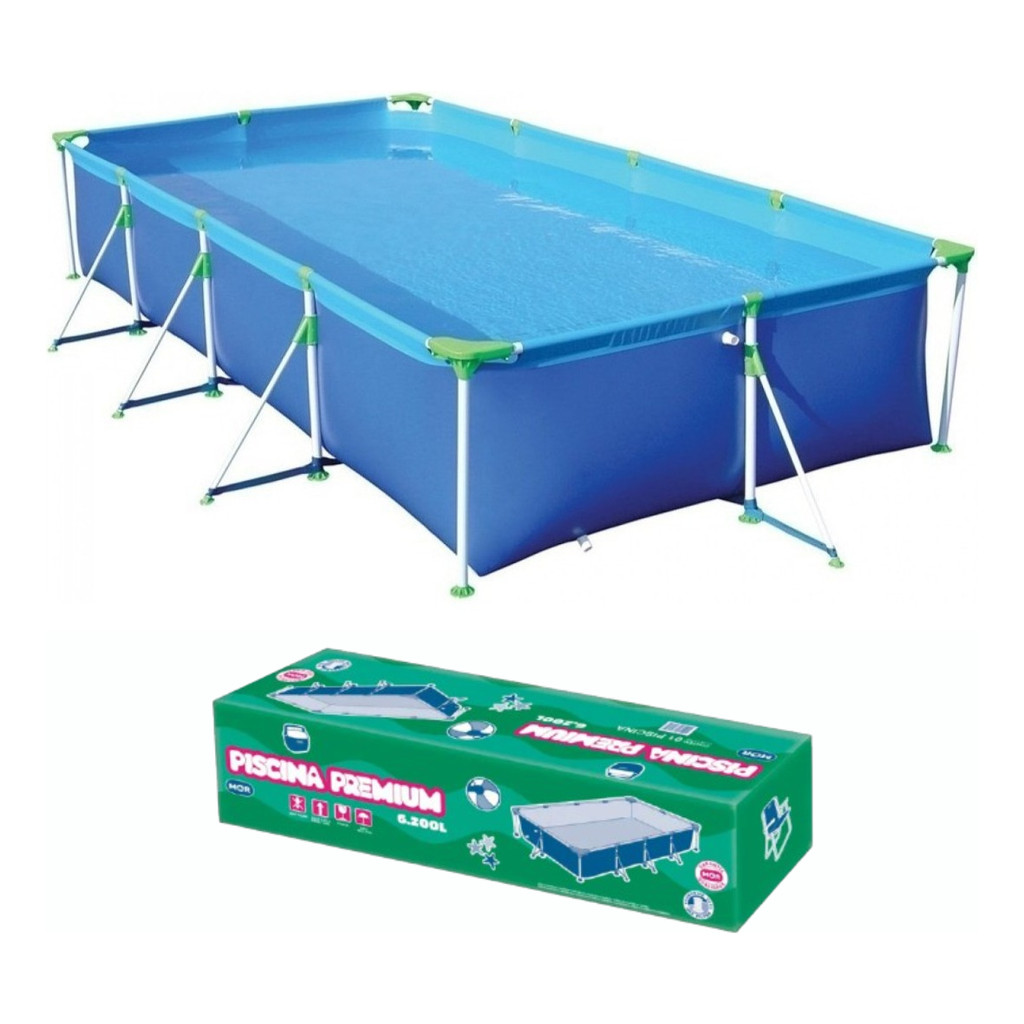 Piscina Retangular Estrutural Reforçada 6200 Litros Mor em Oferta na Shopee