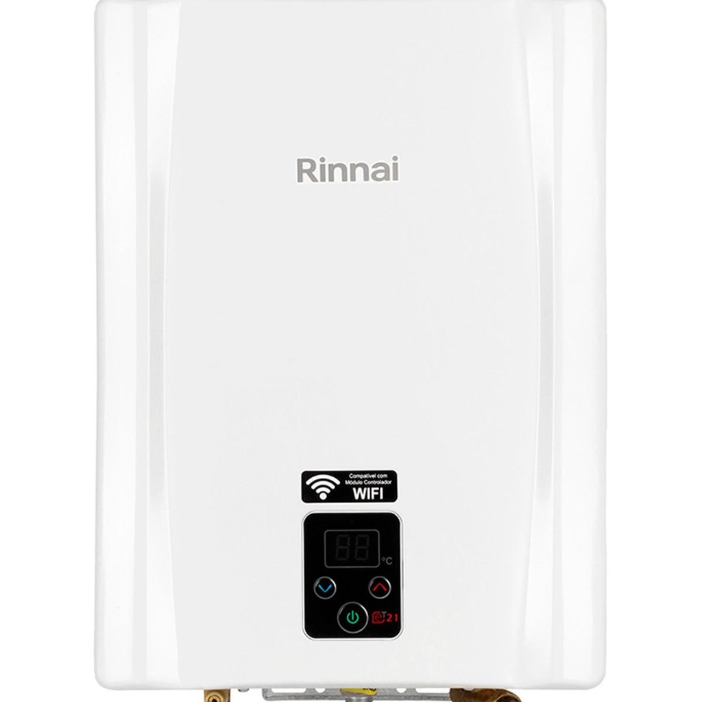 AQUECEDOR A GAS DIGITAL E21 BRANCO 21 LITROS GN RINNAI