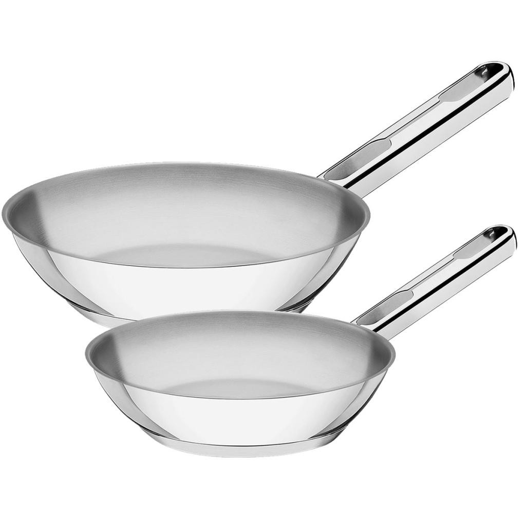 Jogo de Frigideiras Tramontina Allegra 2 peças em Aço Inox com Fundo Triplo e Indução em Oferta na Shopee