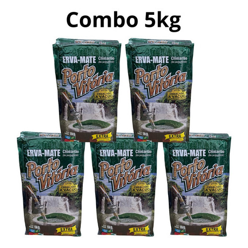 Combo Erva Mate Chimarrão 5kg Porto Vitória À Vácuo