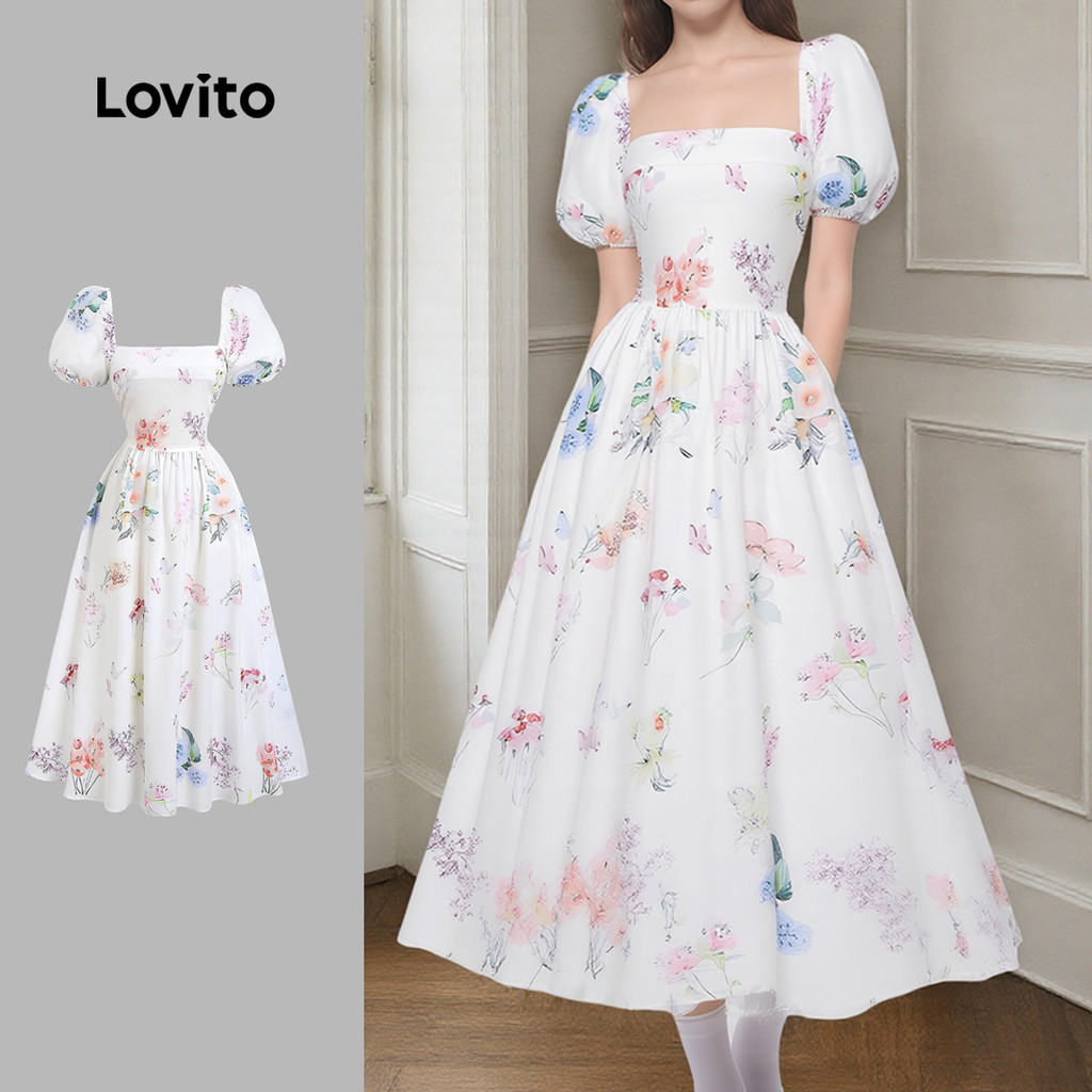 Lovito -  Vestido Casual com Zíper Toque Suave Na Mão Vestido de Primavera/verão para mulheres LBL26156 - Women Clothes