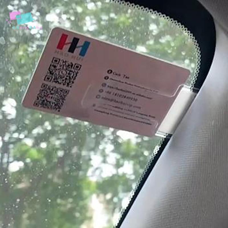 Abongbanghn 5 Pçs Plástico Transparente Estilo Do Carro Titular Bilhete De Estacionamento Fixador Cartão Montagem Prende