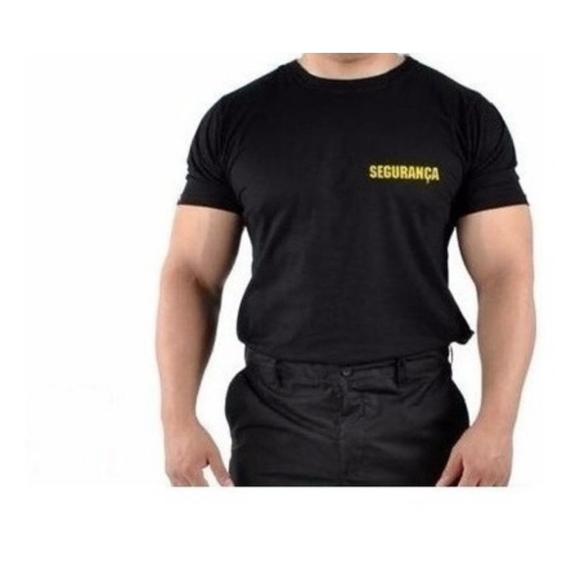 camiseta (segurança) c/ escrita amarela super oferta! Envio Imediato Estilosa