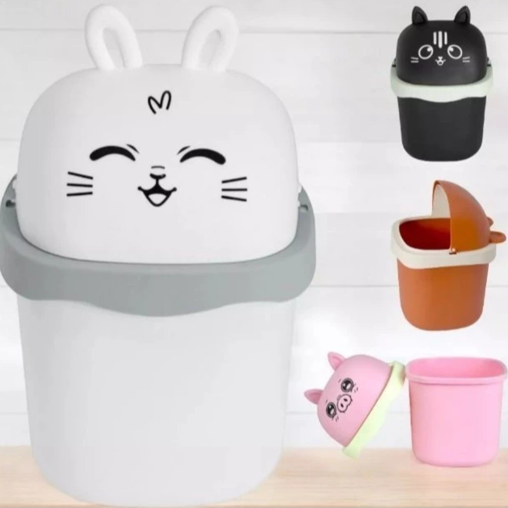 Lixeira de Mesa Infantil Mini Lixo Com Estampa Animal 1,5 Litros