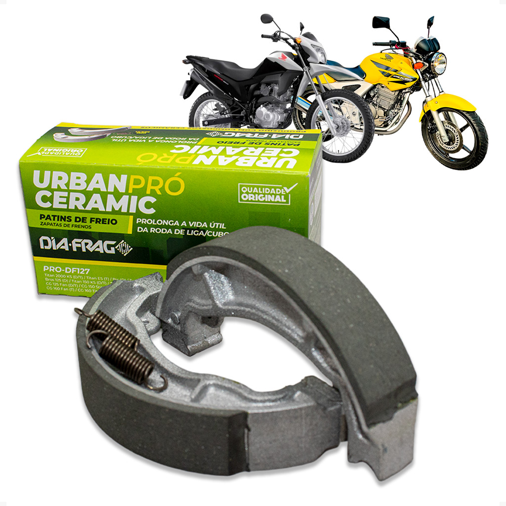 Lona Patins De Freio Traseira Para Cbx 250 Twister 2002 Até 2009 Da Cb 300 Sem Abs Pra Cg Titan 150