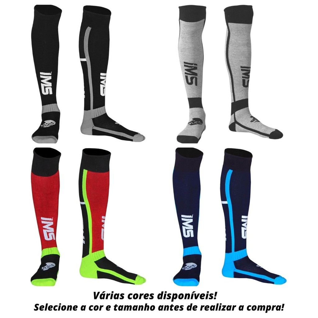 Meia Meião Longo Unissex Ims Sprint Motocross Bike Moto Enduro Trilha Par — imagem 2 de 2