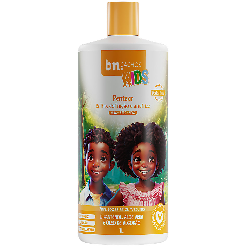 Creme de Pentear Beleza Natural Linha Cachos Kids 1l bn.Cachos em Oferta na Shopee