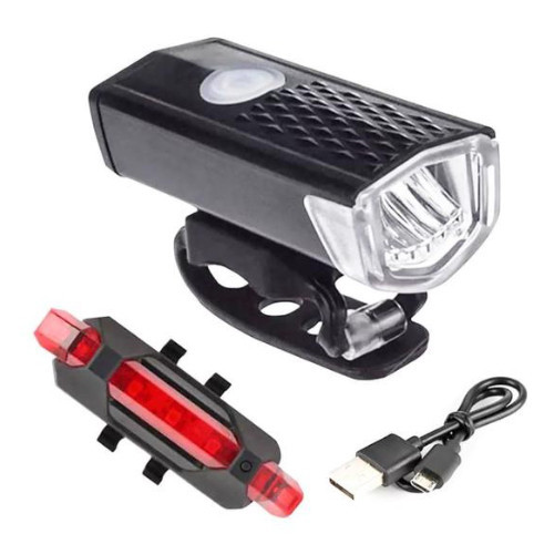 Kit Lanterna Sinalização Bicicleta Ultra Luz Led Bike Farol Recarregavel Pisca Ciclismo Noturno