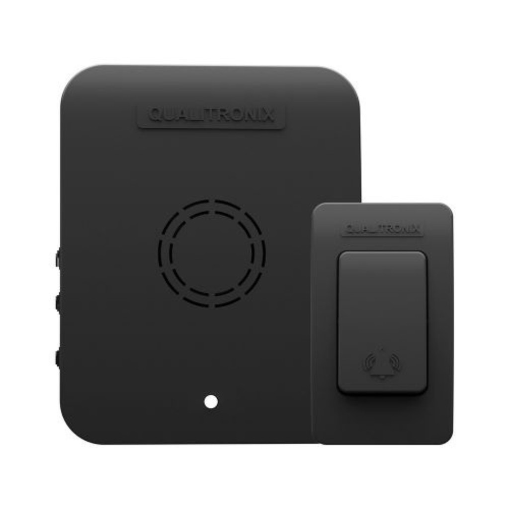 Campainha Sem Fio 150m Tomada Pilha BLACK Qualitronix preto