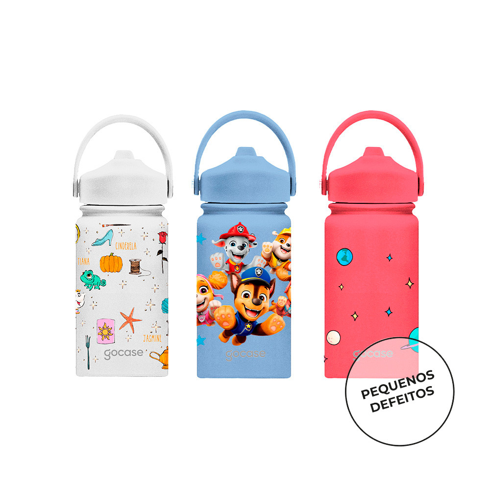 Outlet Gocase Garrafa Térmica Mini Kids Aço Inoxidável 350ml Estampada - Leves Defeitos em Oferta na Shopee