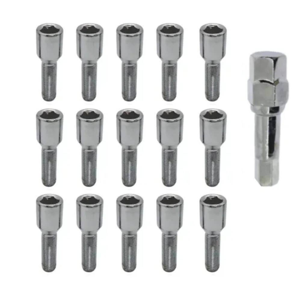 16 Parafuso Roda Liga Leve Multi Allen 12x1,25 Peugeot 208 Citroen c3 c4 Picasso xsara fiat punto palio uno strada
