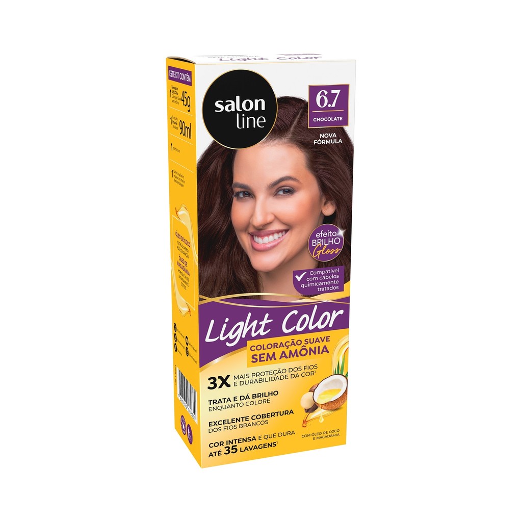 Coloração Light Color 6.7 Chocolate Salon Line Salon Line - Beauty