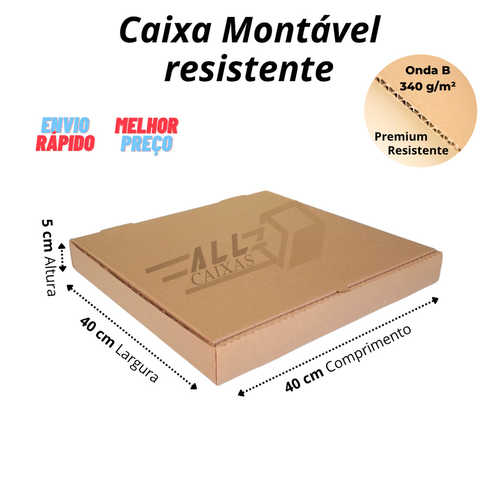 10 Caixas De Papelão 40x40x5 Para Envios Correios / salgados e doces em Oferta na Shopee