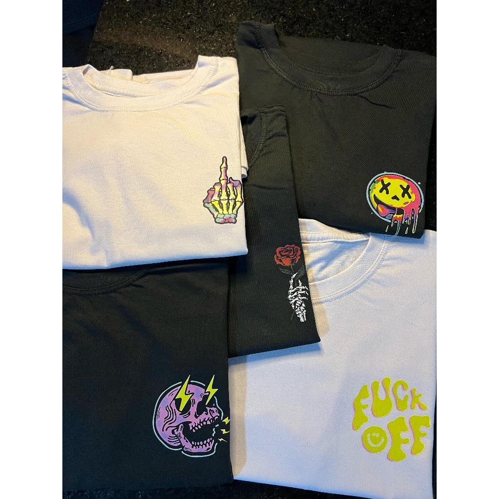 KIT com 2 Camisetas Estampadas - Diversas Estampas - Escolha a sua preferida nas variações - 100% Algodão
