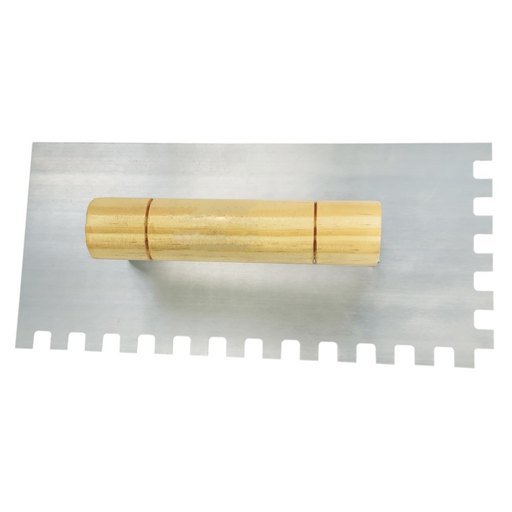 Desempenadeira em aço dentada com cabo de madeira 12 x 25,5 cm - Compel - Home & Living