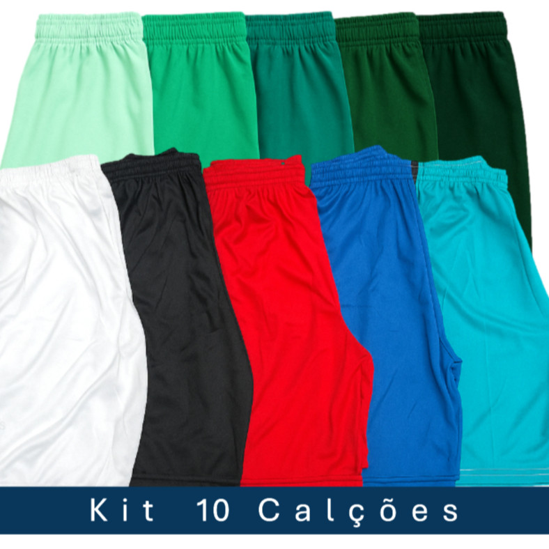 Calção futebol Short Masculino kit 10 unidades Cores Sortidas. envio Rápido!