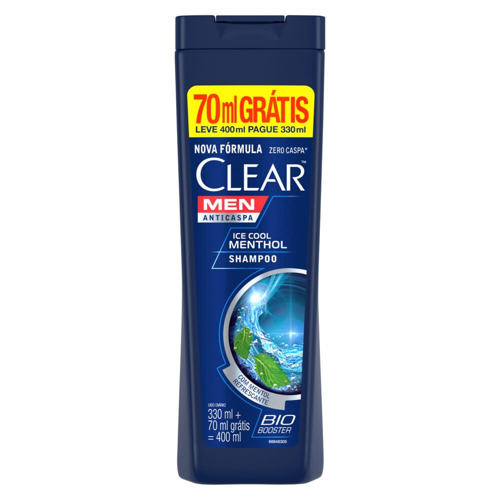Shampoo Anticaspa Clear Men Ice Cool Menthol 400ml - Beauty