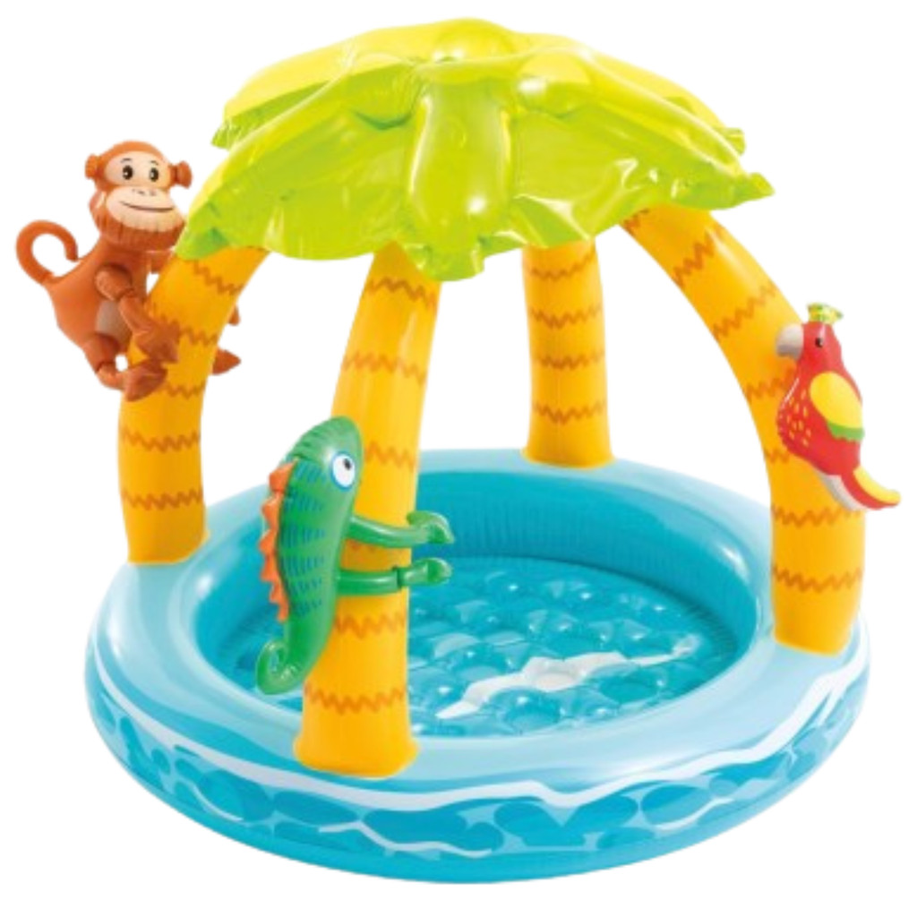PISCINA INFANTIL ILHA TROPICAL INTEX 45L C COBERTURA ANTI UV