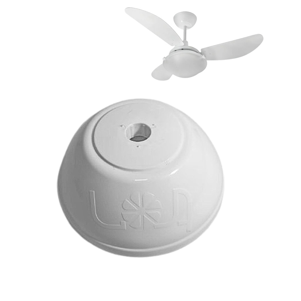 CANOPLA SUPERIOR PLÁSTICA BRANCA P/ VENTILADOR DE TETO TRON