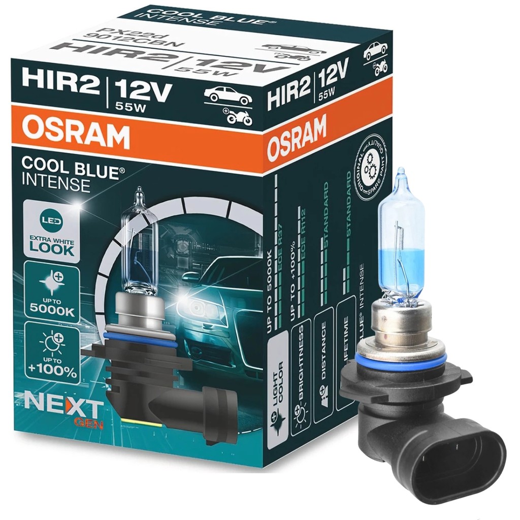 Lâmpada Halógena Osram Cool Blue Intense Next HIR2 (9012) 55W 12V Original Premium 1875 Lumens