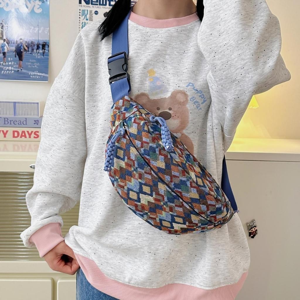 Bolsa Mochila Pochete Grande Transversal Unissex Chest Bags De Ombro Impermeável 1040 VT em Oferta na Shopee