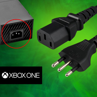 Cabo de Energia Fonte Xbox One 3 Pinos Novo Padrão 1,5m Preto - Pronta Entrega