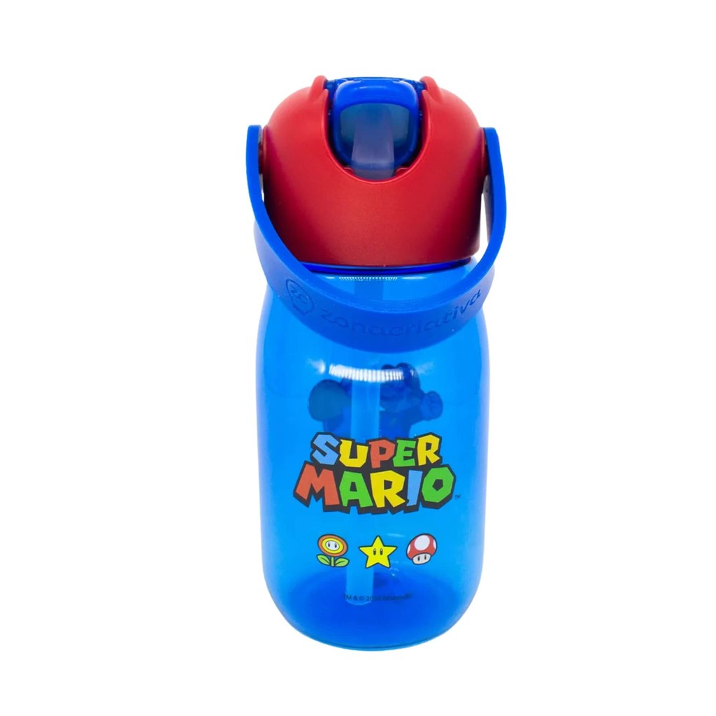 Detalhes do Garrafa Flip Infantil Super Mario 400ml Zona Criativa - 10072894