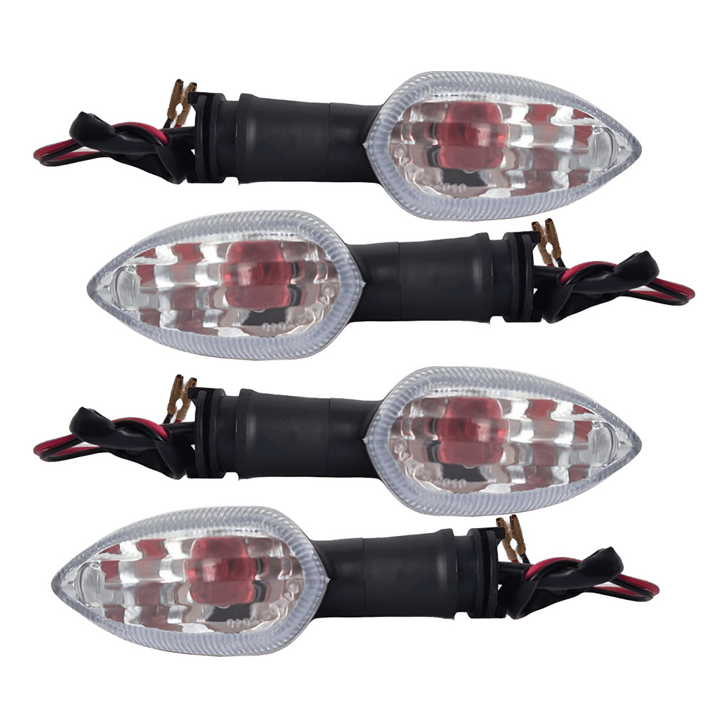 4 Pisca Seta Para Moto Yamaha Xj6 Lente Cristal Com Lâmpadas