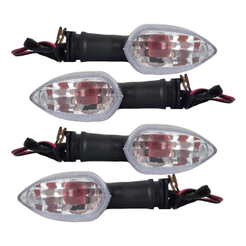 4 Pisca Seta Para Moto Yamaha Xj6 Lente Cristal Com Lâmpadas