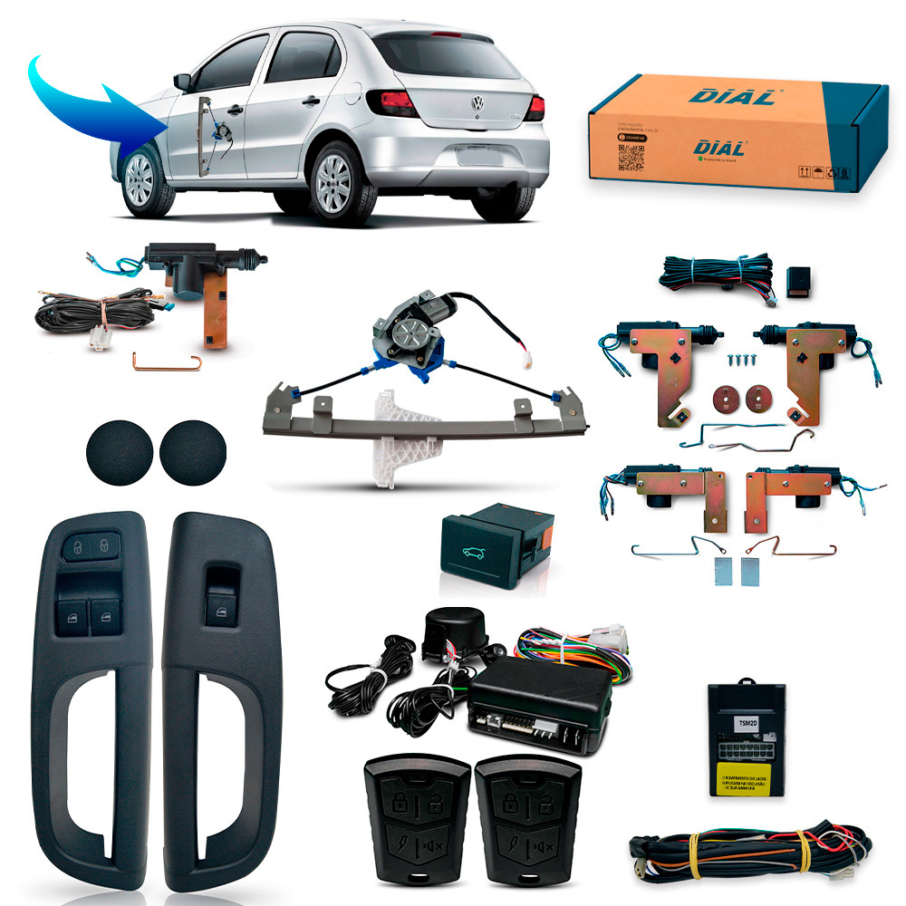 Kit Vidro Elétrico Gol G5 Diant Trava E Alarme + Porta Malas