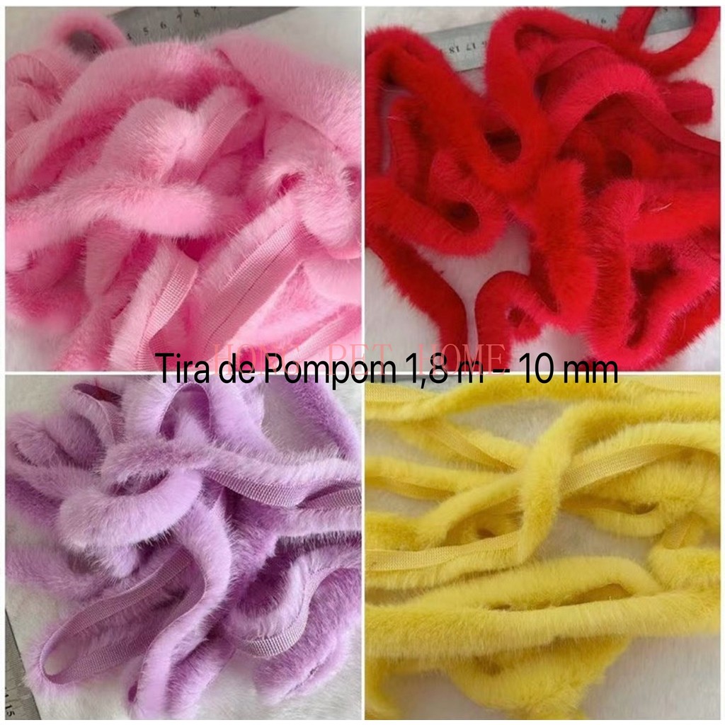 Pompom Bigode de 10 mm (vendido por tira) — Para Laços e Tiaras, Bonecas de Pelúcia DIY em Oferta na Shopee