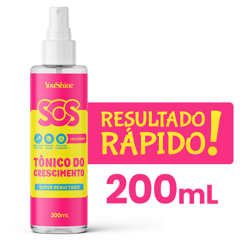 Tônico de Crescimento Acelerado SOS YouShine 200ml Spray Fios Mais Resistentes Resultado Rápido em Oferta na Shopee