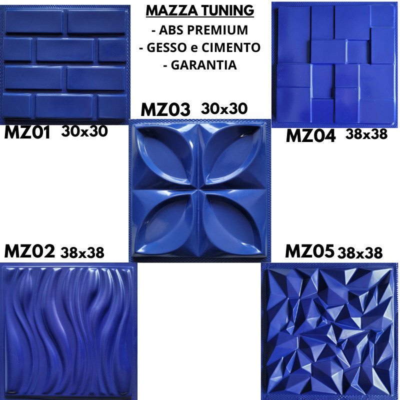 Kit 5 Formas de Gesso Moldes em 3d em ABS PREMIUM - Mazza Tuning