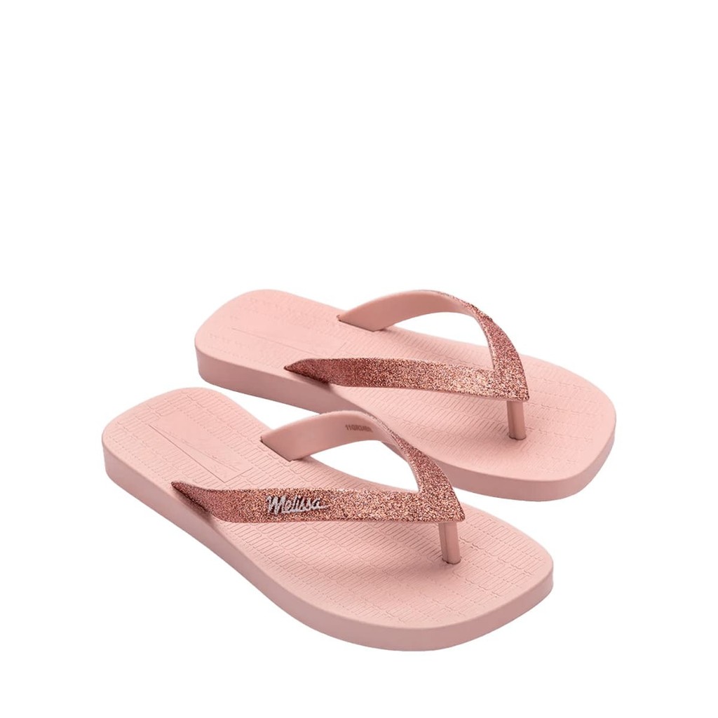 Chinelo Infantil Mini Melissa Sun Long Beach II Glitter Feminino