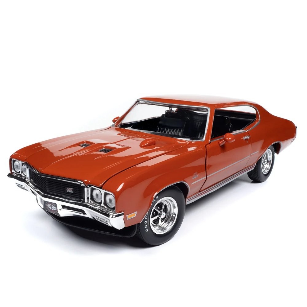 Miniatura Carro Buick GS Hardtop (1972) - MCACN - American Muscle - Laranja - 1:18 - Auto World