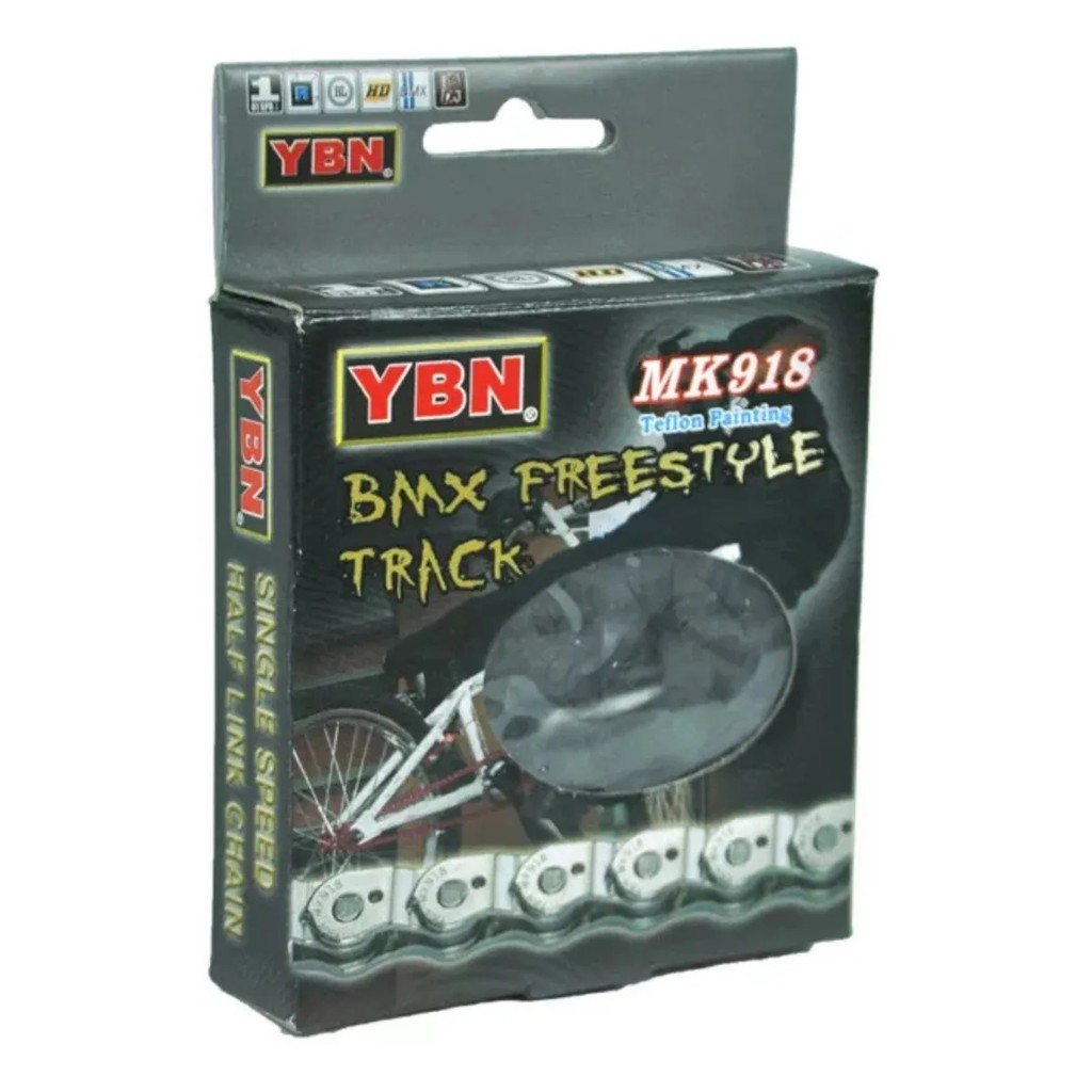 Corrente Bike Grossa Bmx Meio Elo Single Fixa Half Link Ybn Cor Cinza