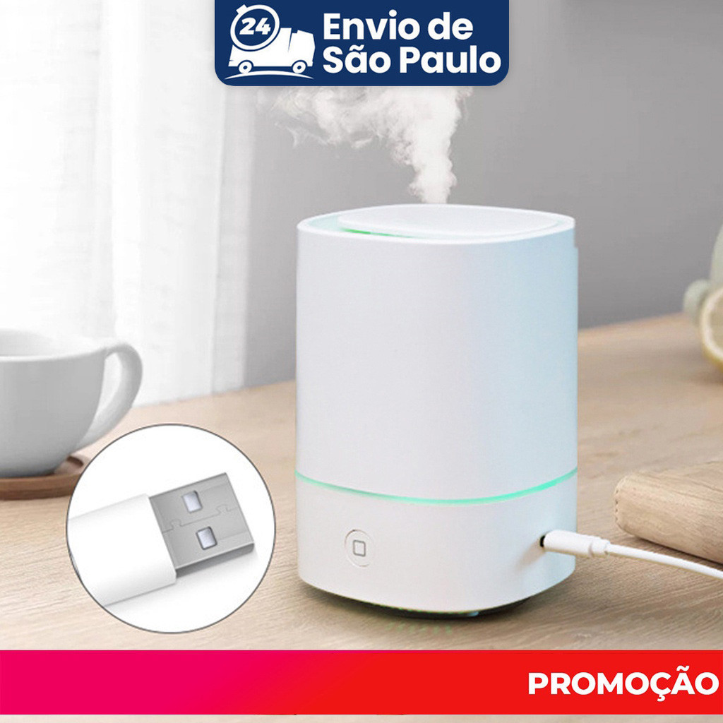 Mini Difusor de Óleo Essencial e Umidificador de Ar Ultrassônico Elétrico de Madeira Portátil para Quarto
