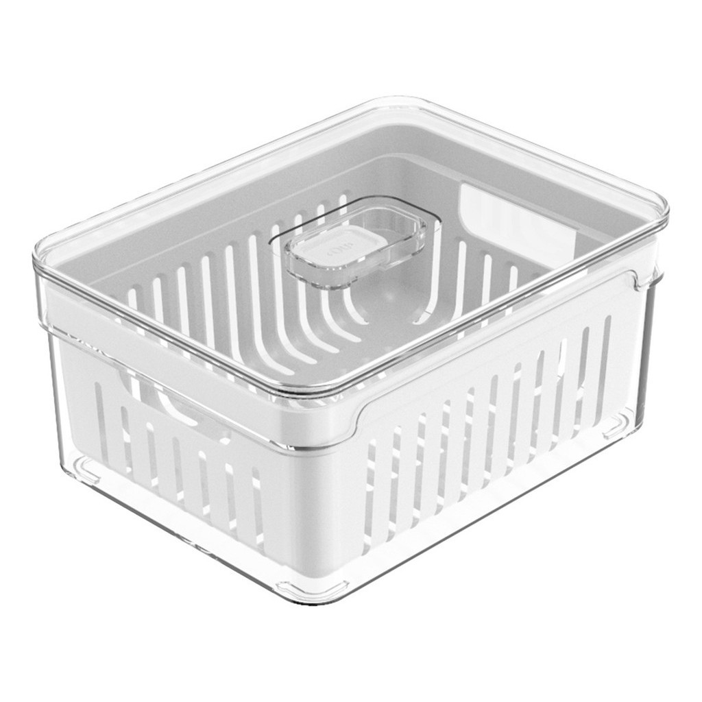 Pote organizador de geladeira para Salada Frutas e Verduras Com Cesto escorredor Clear Fre...