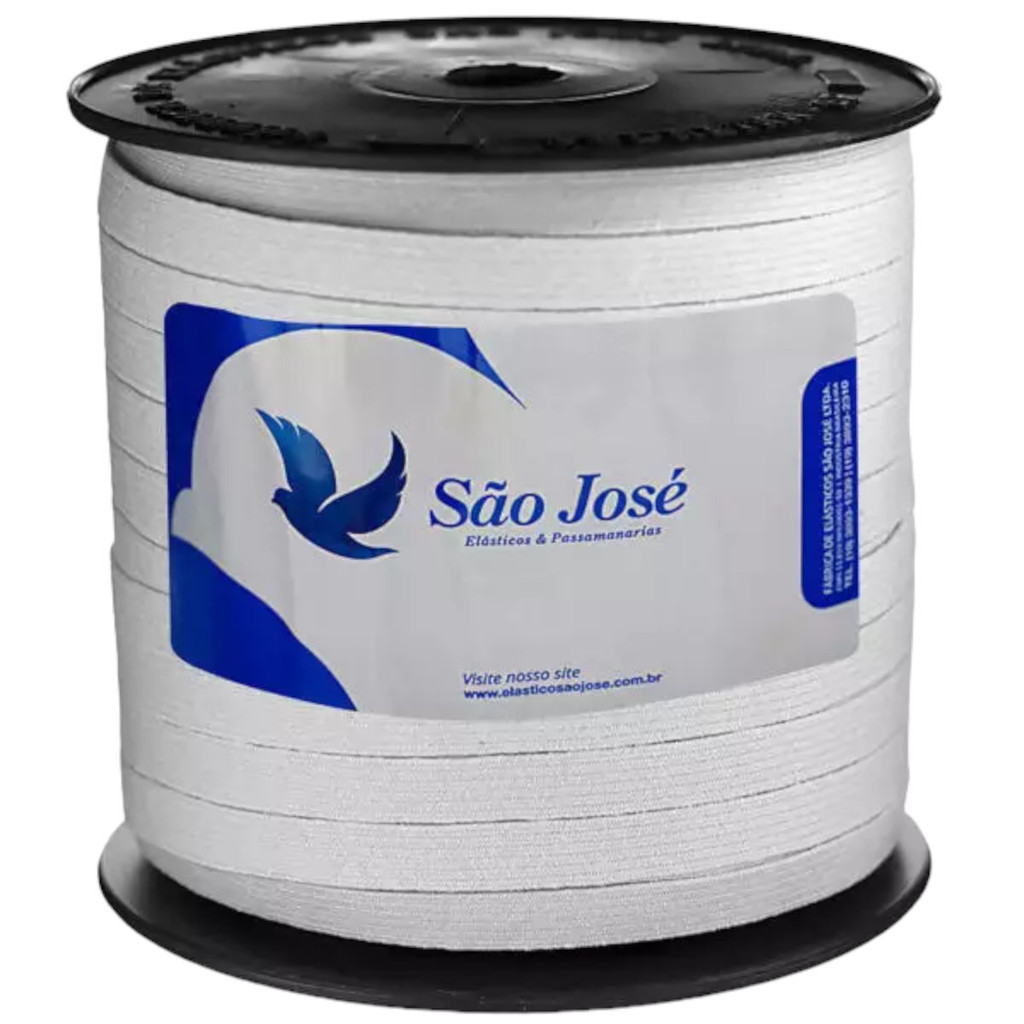 Elástico Algodão São José Nº16 10mm Rolo 100 Metros Branco Forte Reforçado Pigeon 1 centímetro Lençol Roupa de Cama