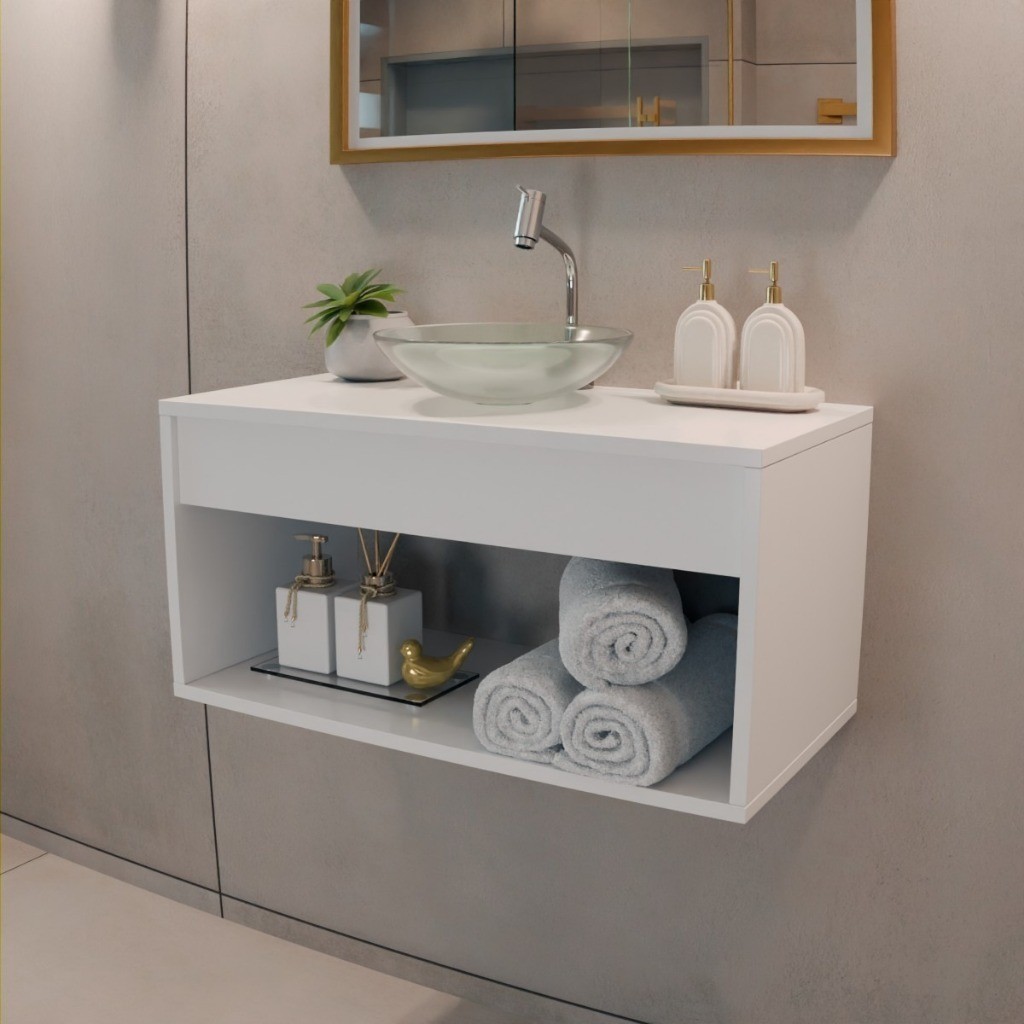 Gabinete De banheiro Com Cuba 60cm Branco